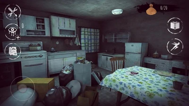 In-game screenshot showcasing the use of eyes to detect ghosts.