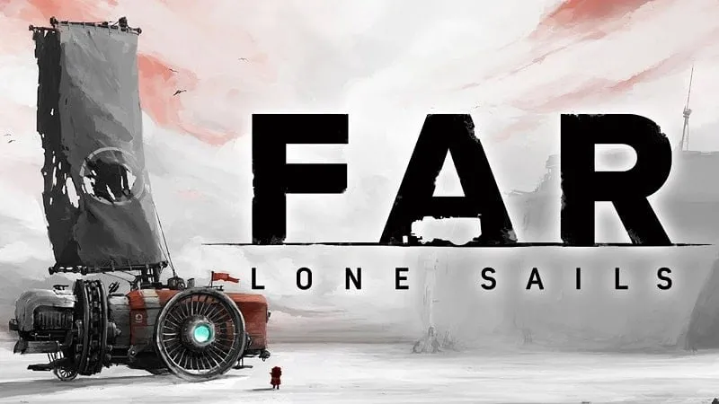 Vehículo de FAR Lone Sails atravesando un paisaje desolado.