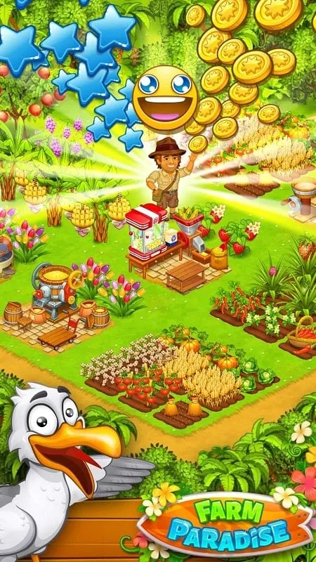 Recursos grátis do Farm Paradise MOD APK