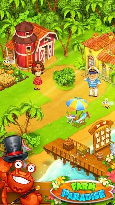 Fazenda paradisíaca no Farm Paradise MOD APK