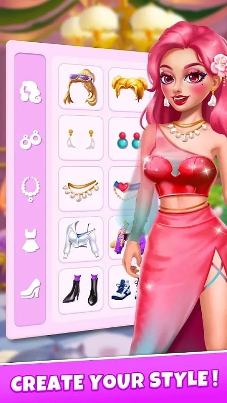 Opciones de personalización de personajes y estilo en Fashion Nova.