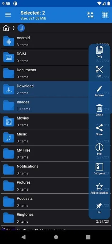 Busca de arquivos no Fennec File Manager Mod APK