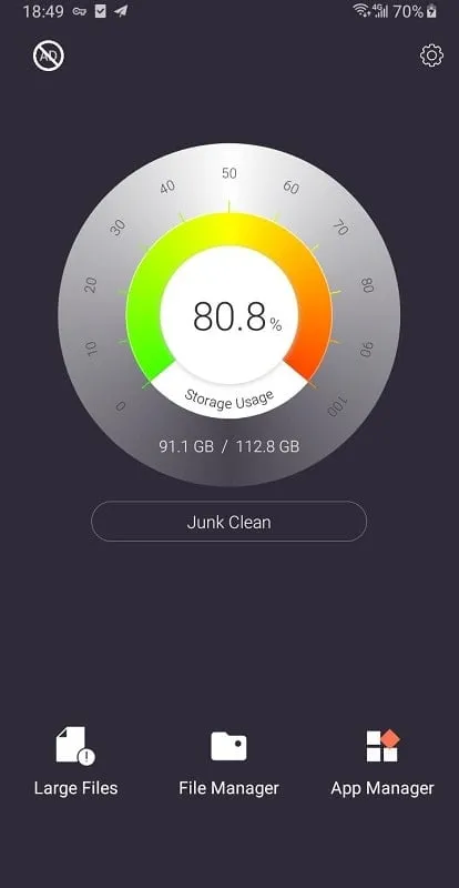 File Cleaner Junk Clean mod interface showing premium features