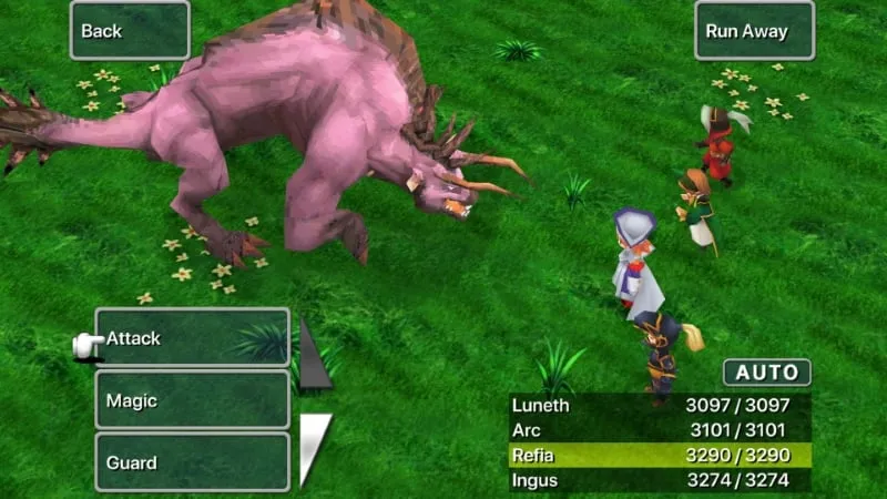 Melihat karakter yang tersedia di FINAL FANTASY III.