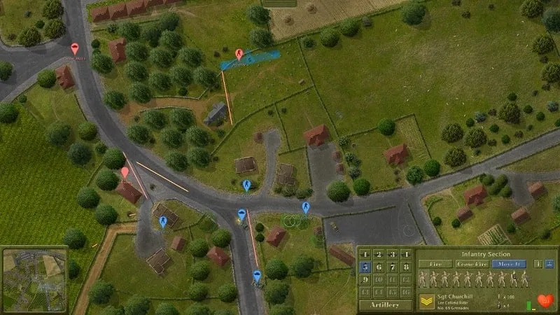 Detailed view of the in-game battlefield in Firefight.