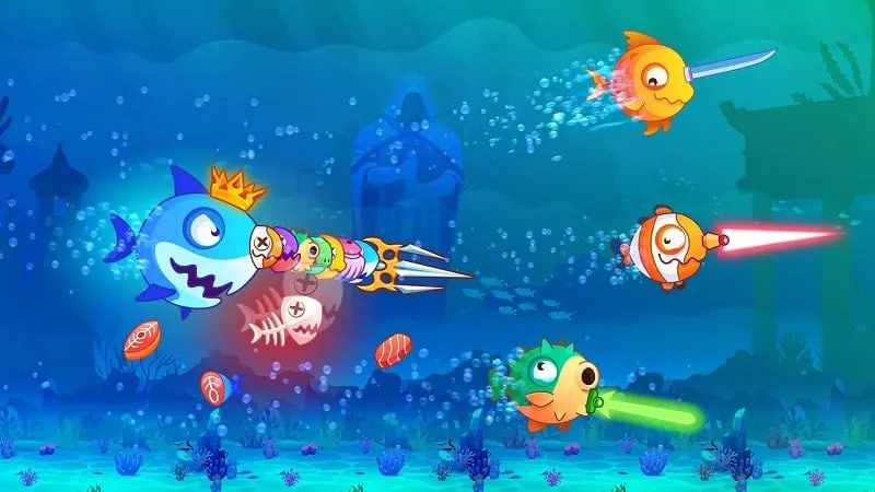 Ảnh chụp màn hình gameplay Fish.IO trên điện thoại Android.