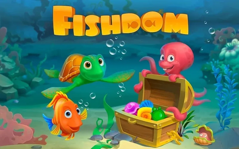 Acuario de Fishdom con dinero infinito.