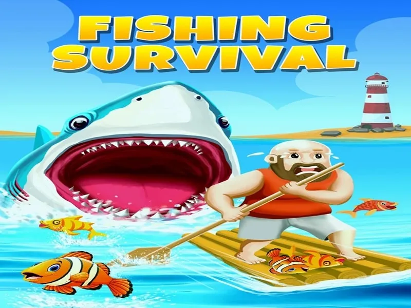 Hình ảnh câu cá trên thuyền trong Fishing Survival.