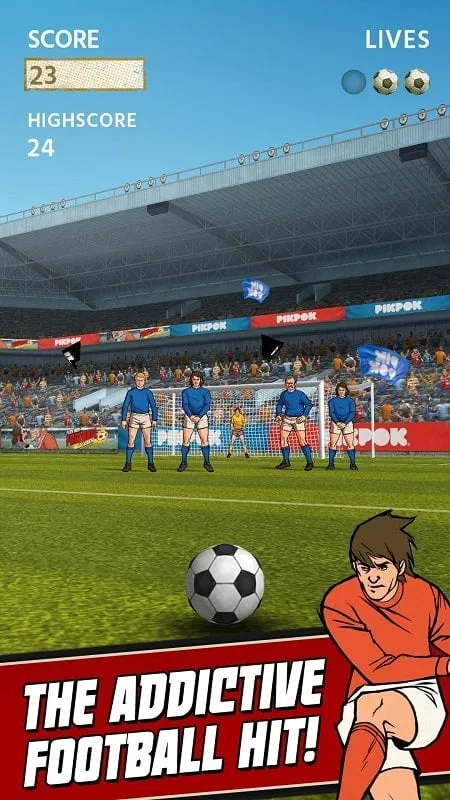 Gameplay Flick Kick Football Kickoff yang Sudah di Mod