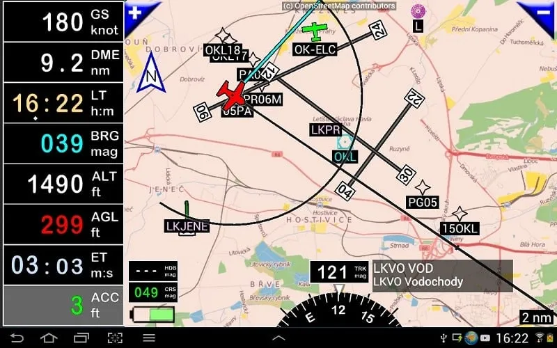 FLY is FUN Aviation Navigation mod hiển thị thông tin bản đồ