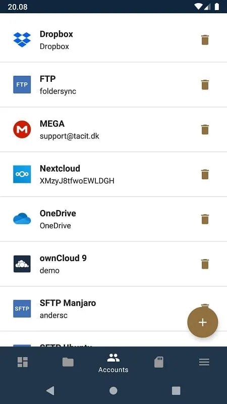 FolderSync Pro mod settings screen