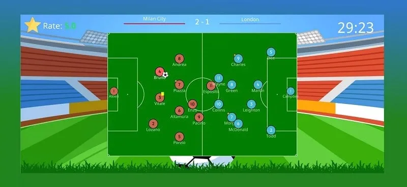 Árbitro sinalizando uma falta no jogo Football Referee Simulator.