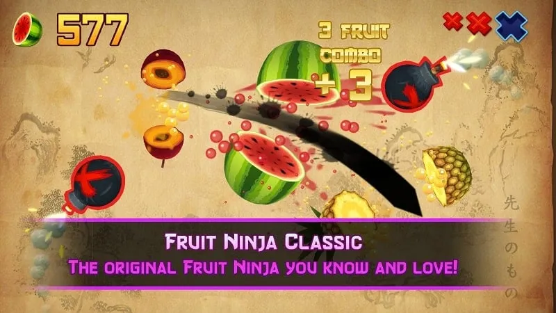 Game Fruit Ninja Classic MOD APK dengan uang tak terbatas