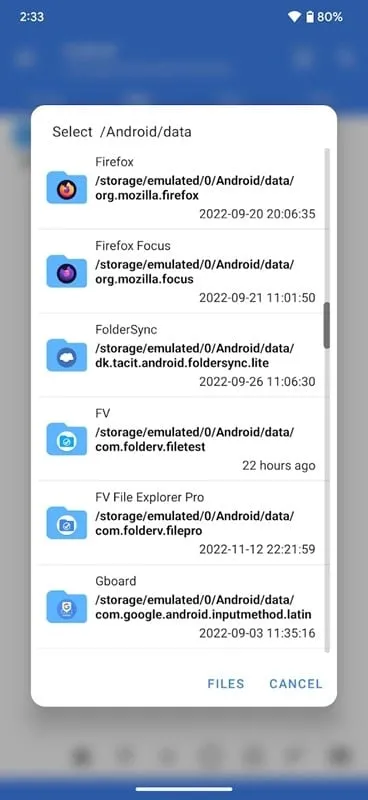 Tính năng quản lý mạng của FV File Pro mod