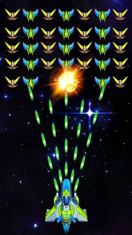 Dispara a los aliens en Galaxy Invaders MOD APK