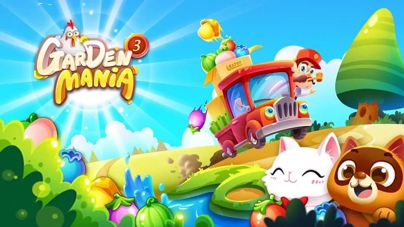 Iniciando un nuevo nivel en Garden Mania 3. Descarga el MOD APK para dinero infinito.