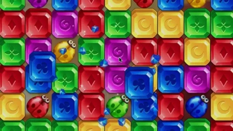 Giao diện Gem Blast MOD APK hiển thị tính năng tiền không giới hạn.