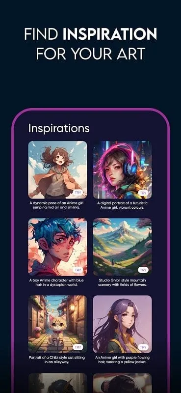 Using text prompt to generate anime art in Genie Mod