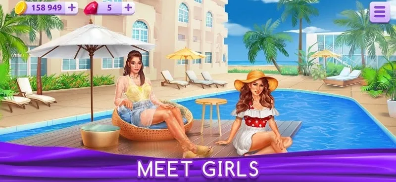 Navigating the city in Girls & City to find date locations.
