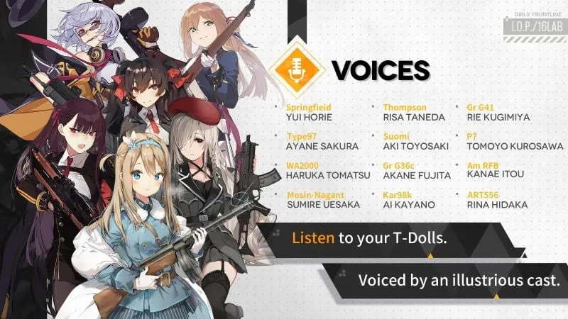 Screenshot dalam game yang menyoroti opsi kustomisasi senjata di Girls Frontline.