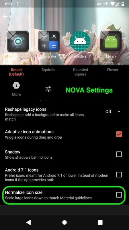 Customizing calendar and weather widgets using Glassy Icon Pack