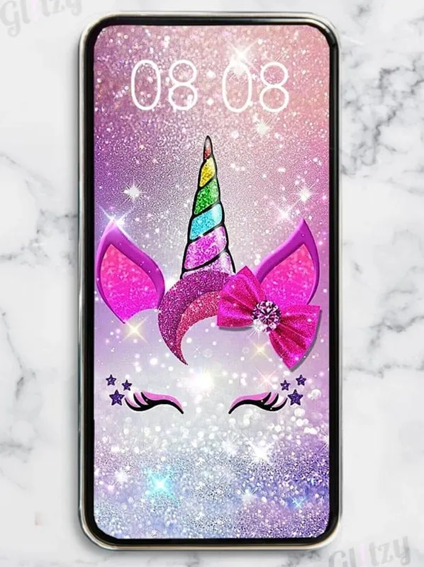 Example of applying a Glitter Live Wallpaper