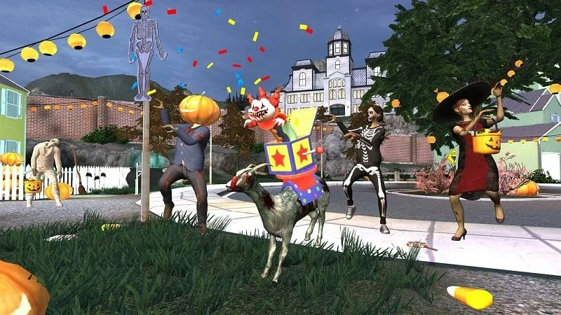 Cabra equipada com uma arma no Goat Simulator GoatZ.