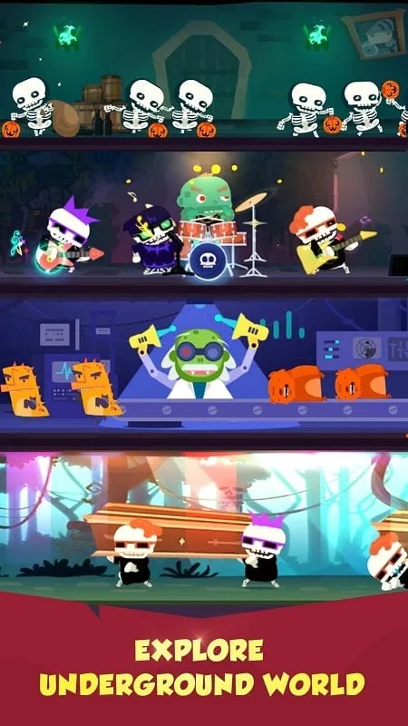 Viewing the diverse monster characters available in Goblin Dungeon.
