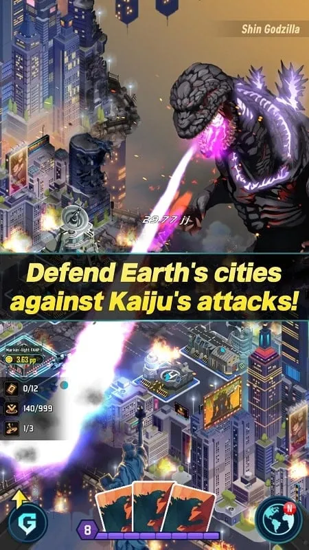 Godzilla Defense Force using special cards.