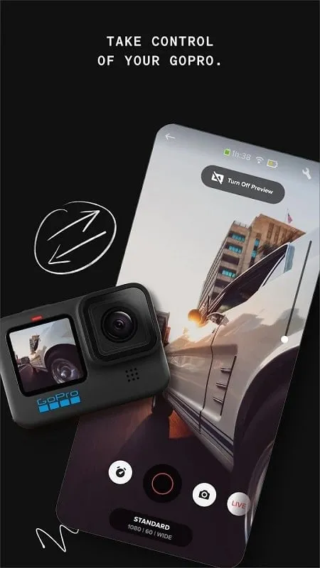 GoPro Quik mod interface showing premium features