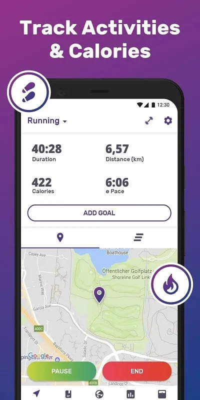 GPS FITAPP mod activity and calorie tracking