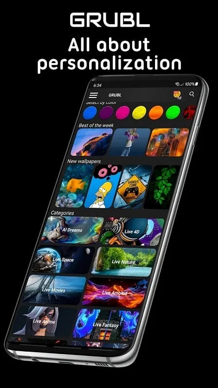 GRUBL mod interface showing premium features