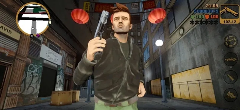 Captura de tela mostrando o recurso de dinheiro infinito no GTA 3 Definitive Edition MOD APK.