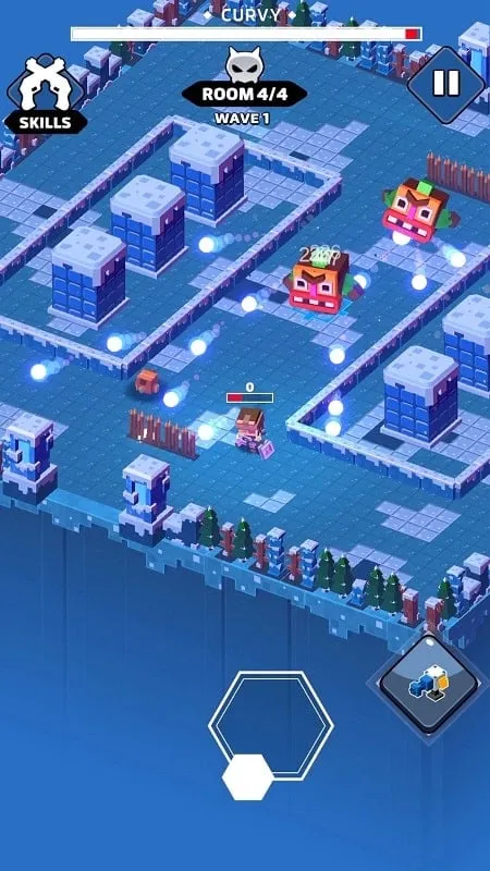 Accessing upgrade options in the game menu.