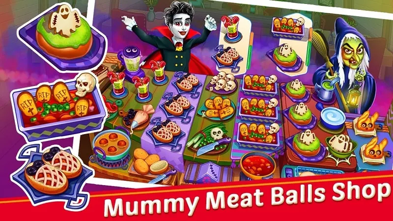 Phục vụ khách hàng trong Halloween Cooking Games.