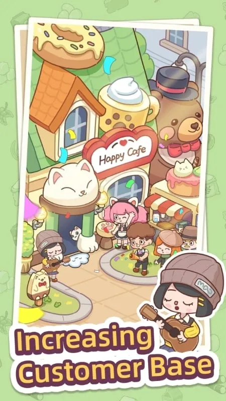 In-game screenshot showcasing the unlimited money feature in Happy Dessert Cafe.