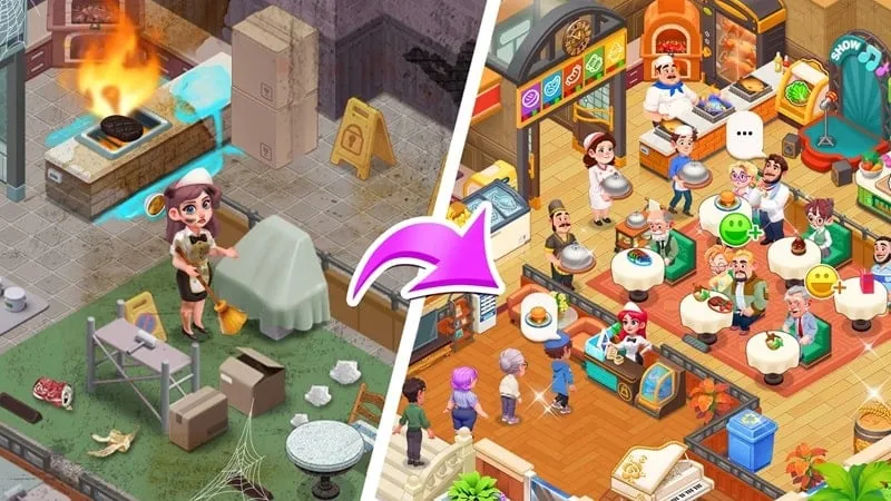 Baixando Happy Diner Story MOD APK.