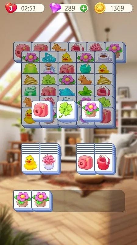 A screenshot demonstrating the garden improvement aspect of the game.