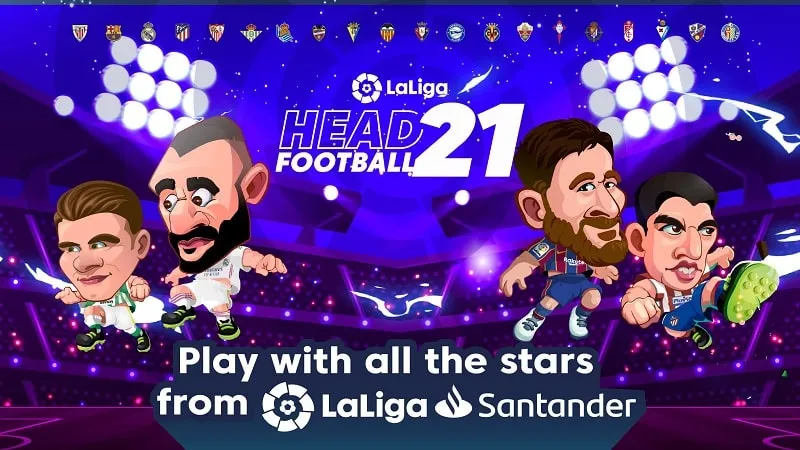 Character customization in Head Football LaLiga 2021 mod.