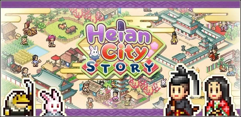 Tampilan awal kota di Heian City Story