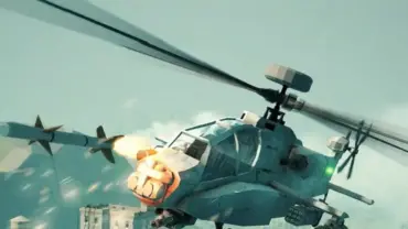 Main screen of Heli Attack on an Android device.