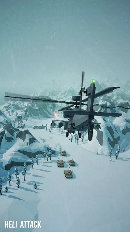 In-game screenshot of Heli Attack showcasing the gameplay.