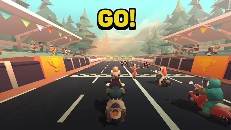 In-game screenshot of Hellrider 3 showing a motorcycle in action.