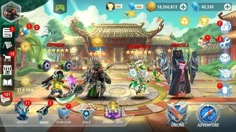 Installing the Heroes Infinity Premium Mod APK on an Android phone.