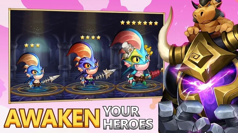 Tampilan game Heroes Legend Idle Battle War Mod