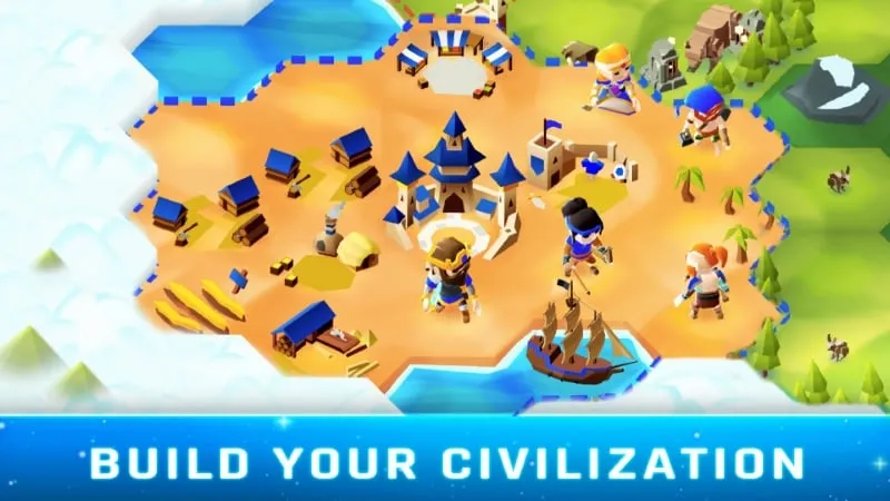 Screenshot of the Hexapolis game displaying different troop types available to the player.