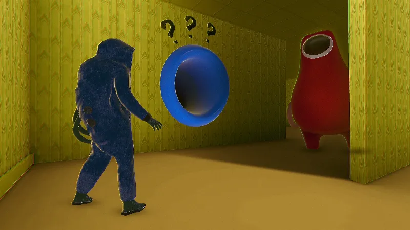 Evading terrifying creatures in Hide in The Backrooms Nextbots.