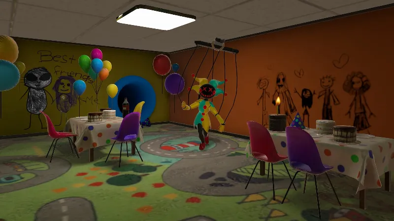 Exploring the different rooms in Hide in The Backrooms Nextbots mod.
