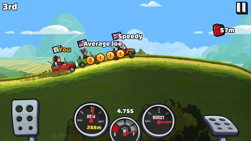 Customizing your vehicle with unlimited resources in Hill Climb Racing 2.