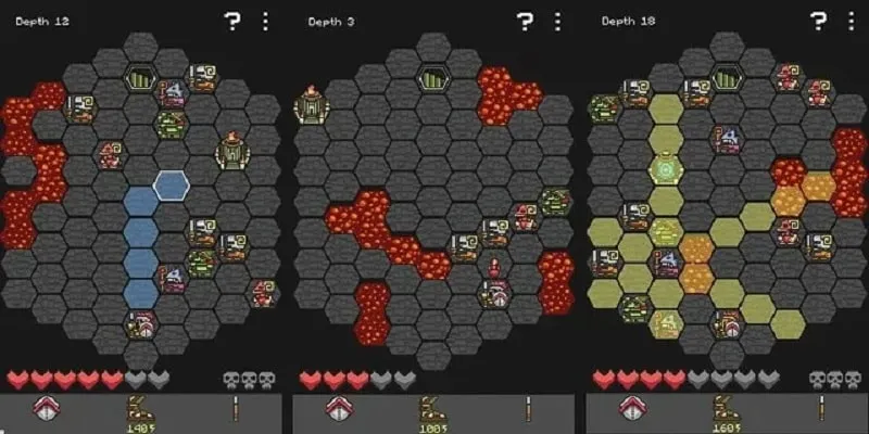 Menú principal del juego Hoplite.